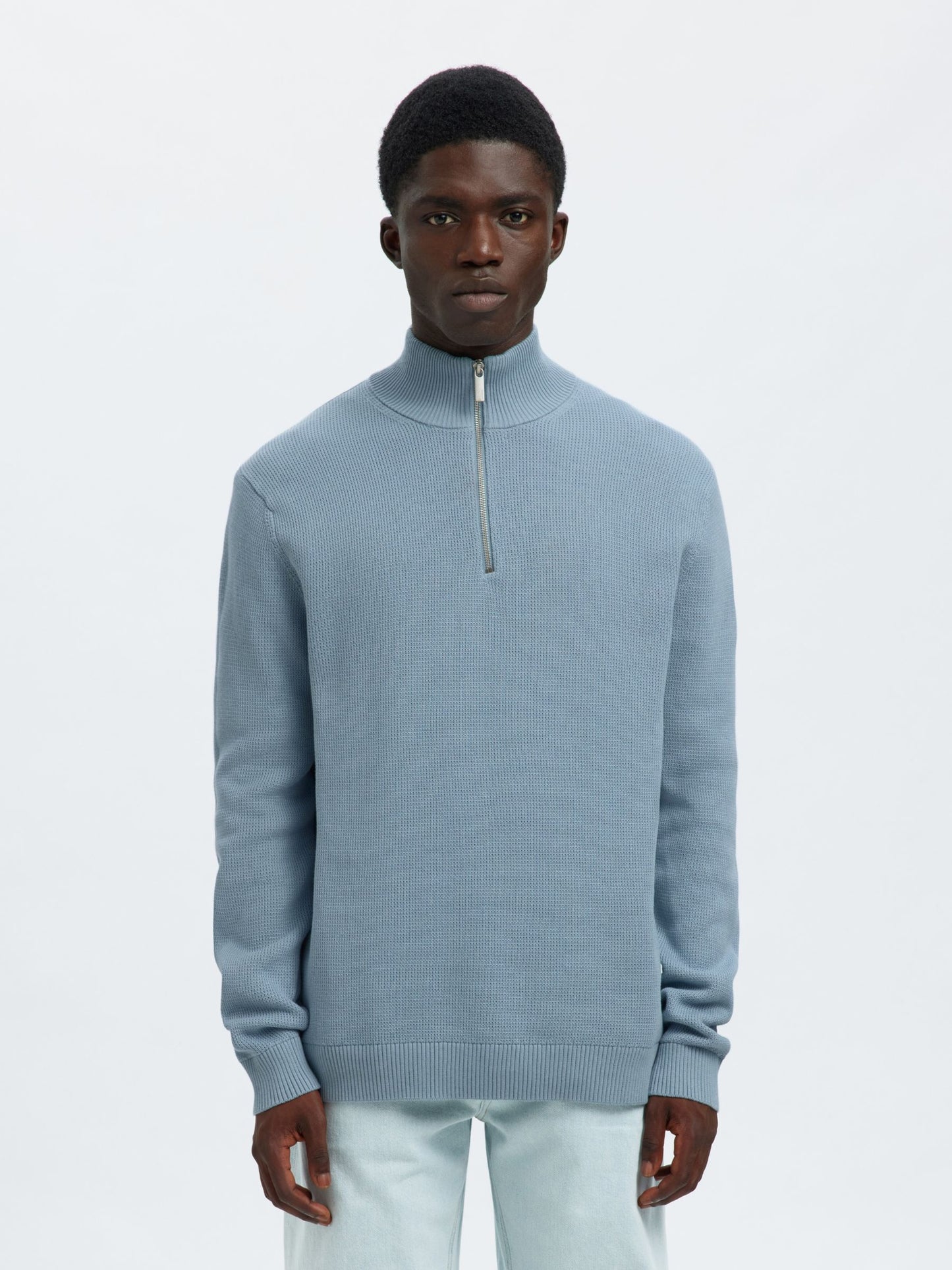Selected Homme Half-zip Jumper - Dusty Blue