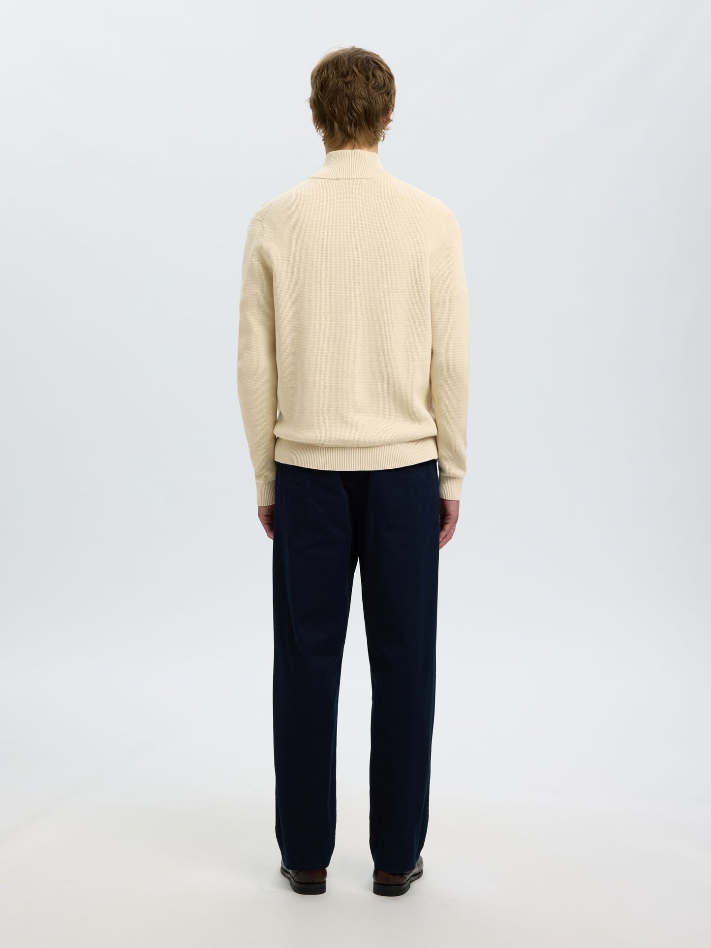Selected Homme Half-Zip Jumper - Oatmeal