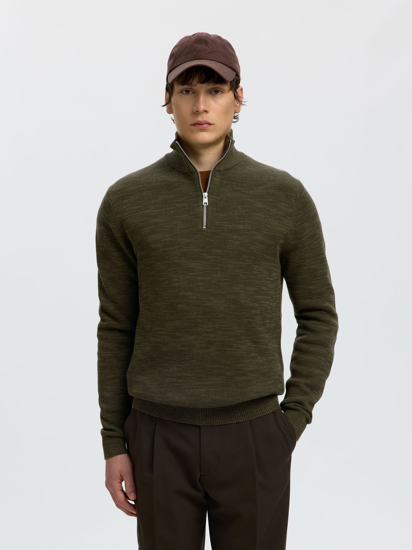 Selected Dane LS Knit Structure Half Zip