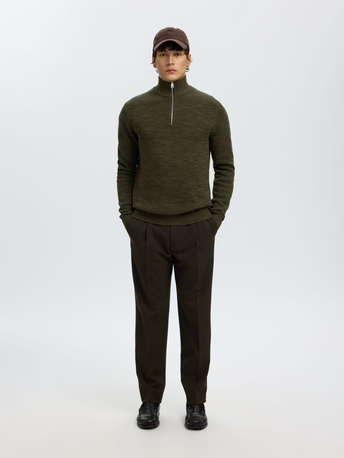 Selected Dane LS Knit Structure Half Zip