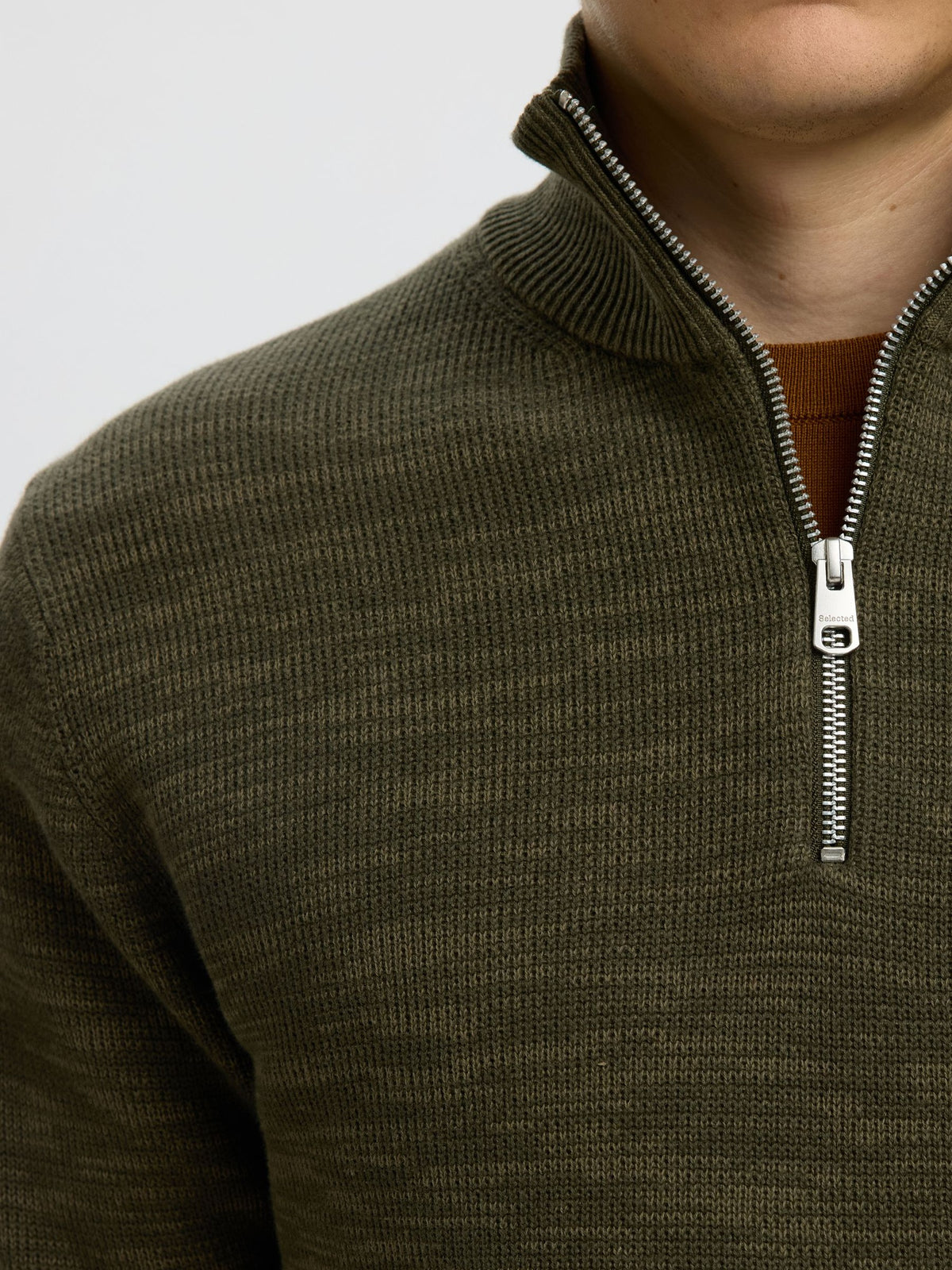 Selected Dane LS Knit Structure Half Zip