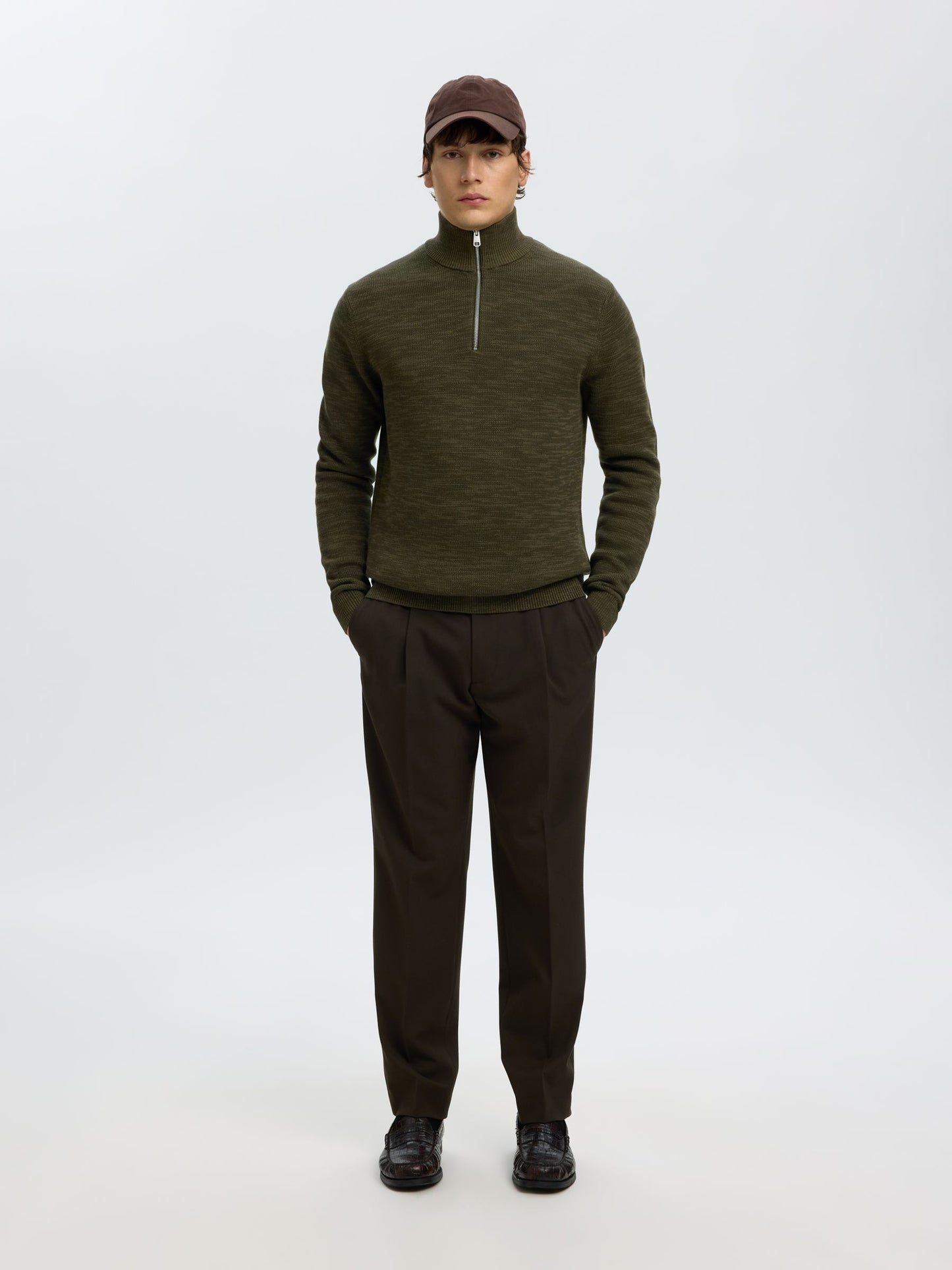 Selected Dane LS Knit Structure Half Zip
