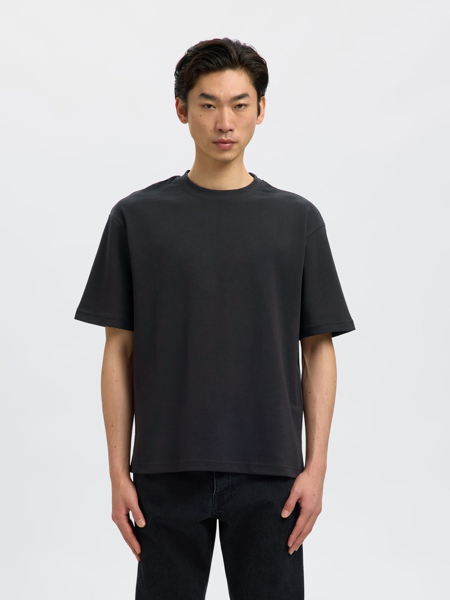 Selected Homme Loose FIt Oscar T-shirt - Black