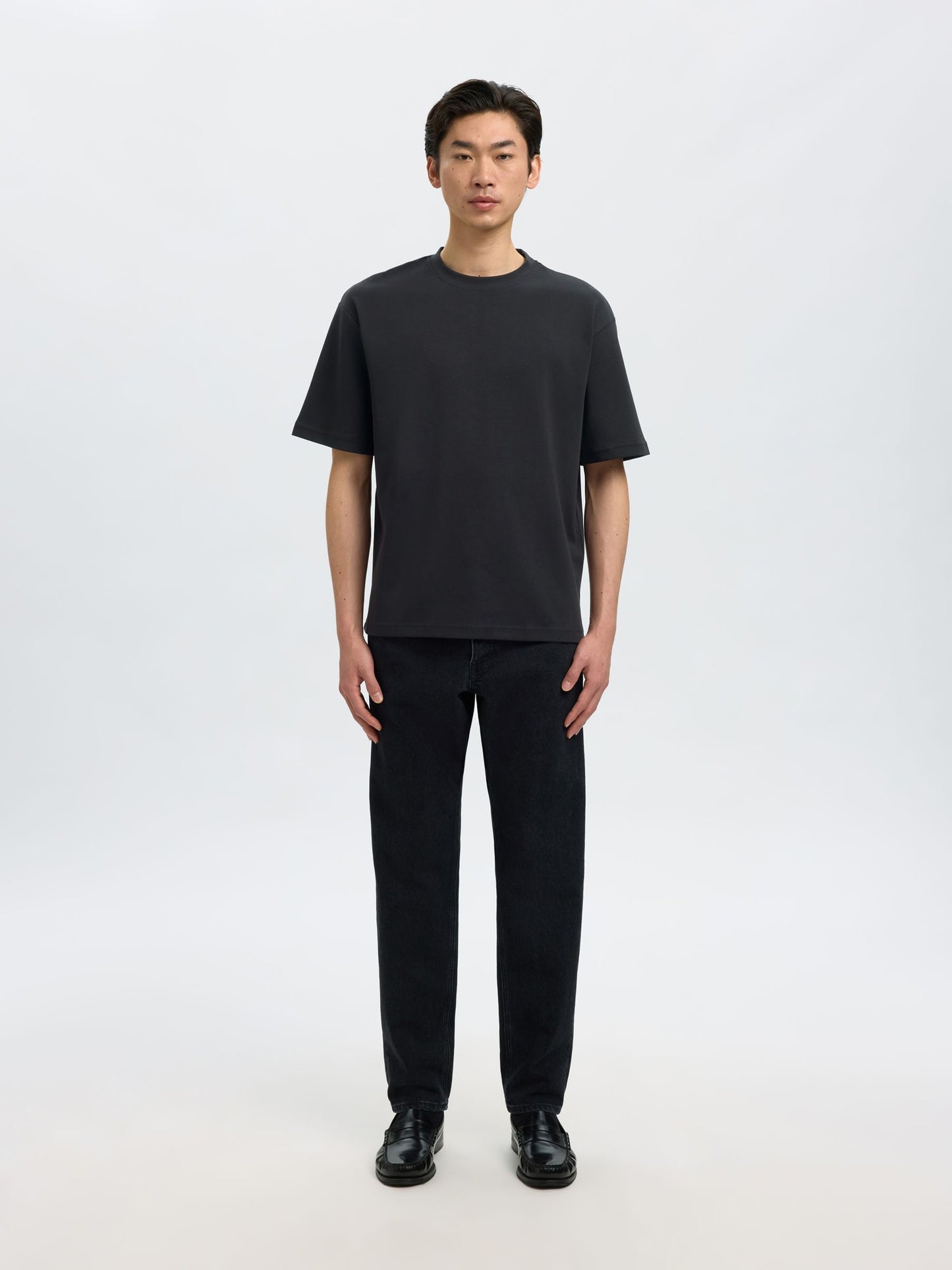 Selected Homme Loose FIt Oscar T-shirt - Black