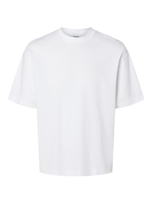 Selected Homme Losse Fit Oscar T-shirt - White