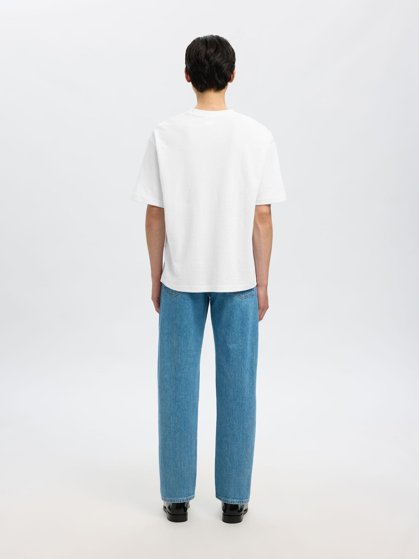 Selected Homme Losse Fit Oscar T-shirt - White