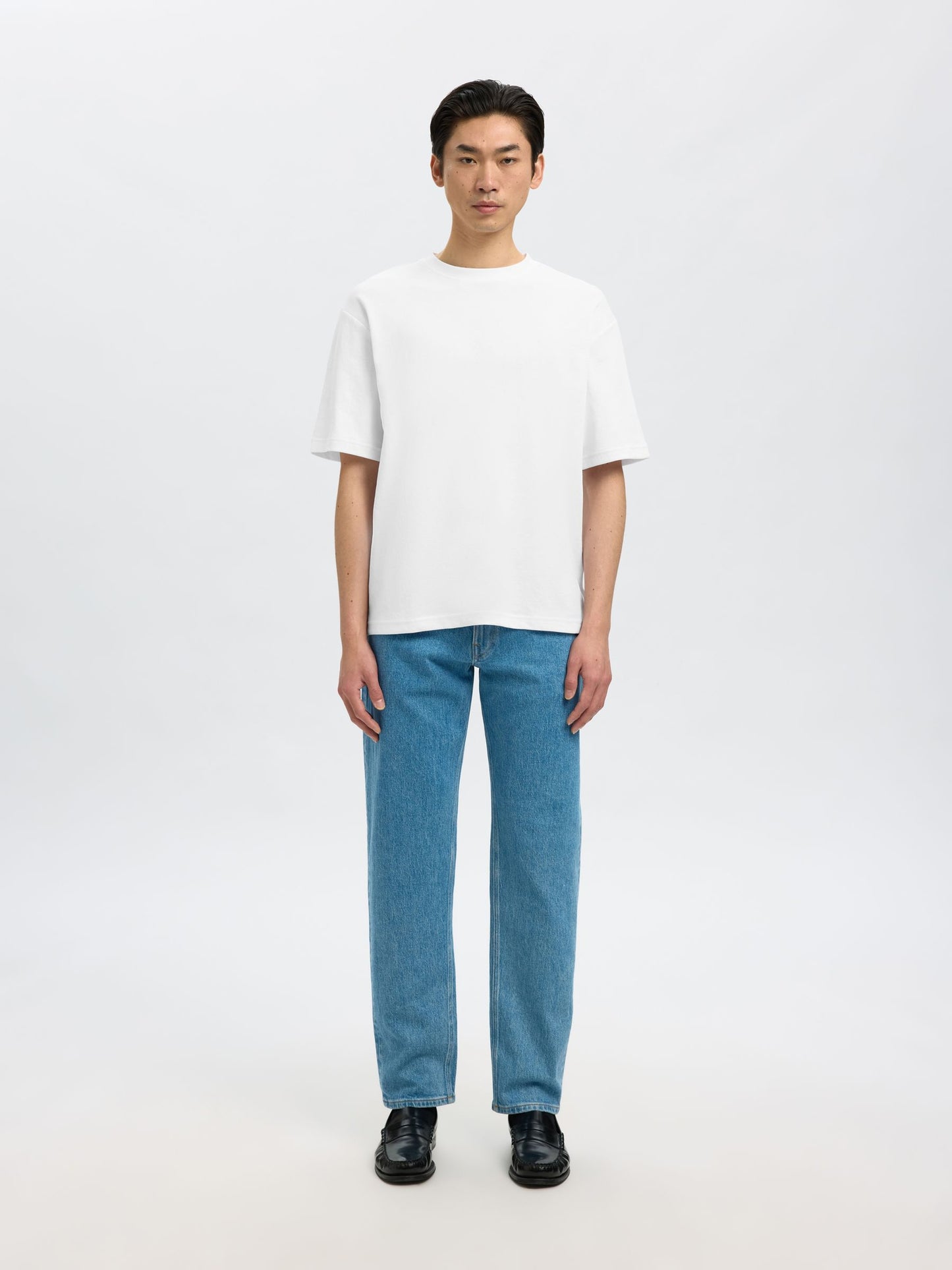 Selected Homme Losse Fit Oscar T-shirt - White