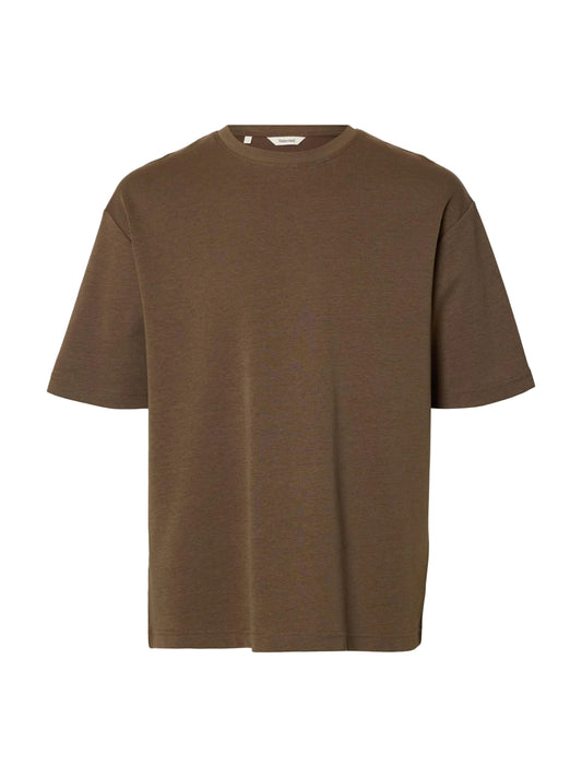 Selected Homme Loose Fit Oscar T-shirt - Chocolate