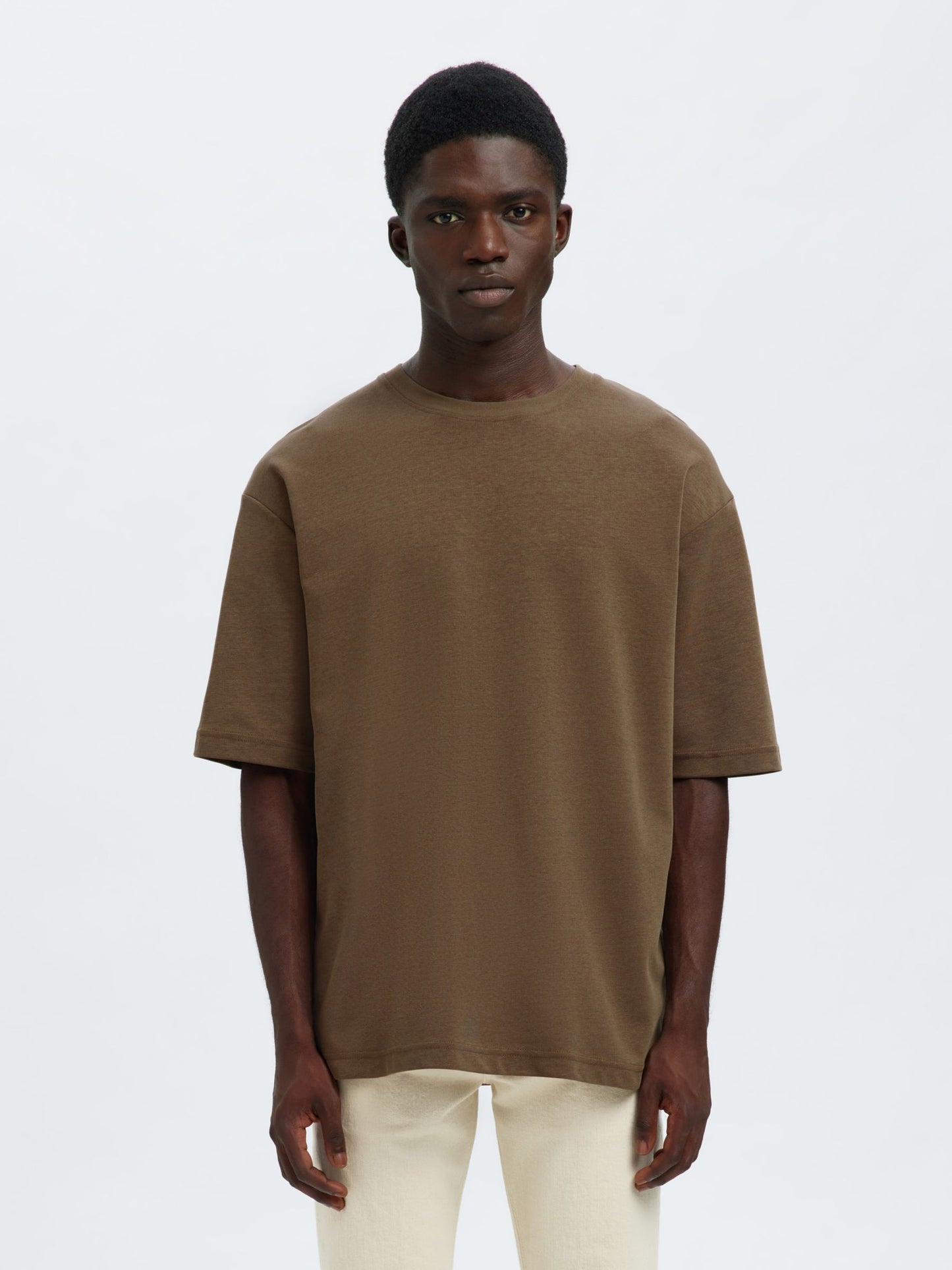 Selected Homme Loose Fit Oscar T-shirt - Chocolate
