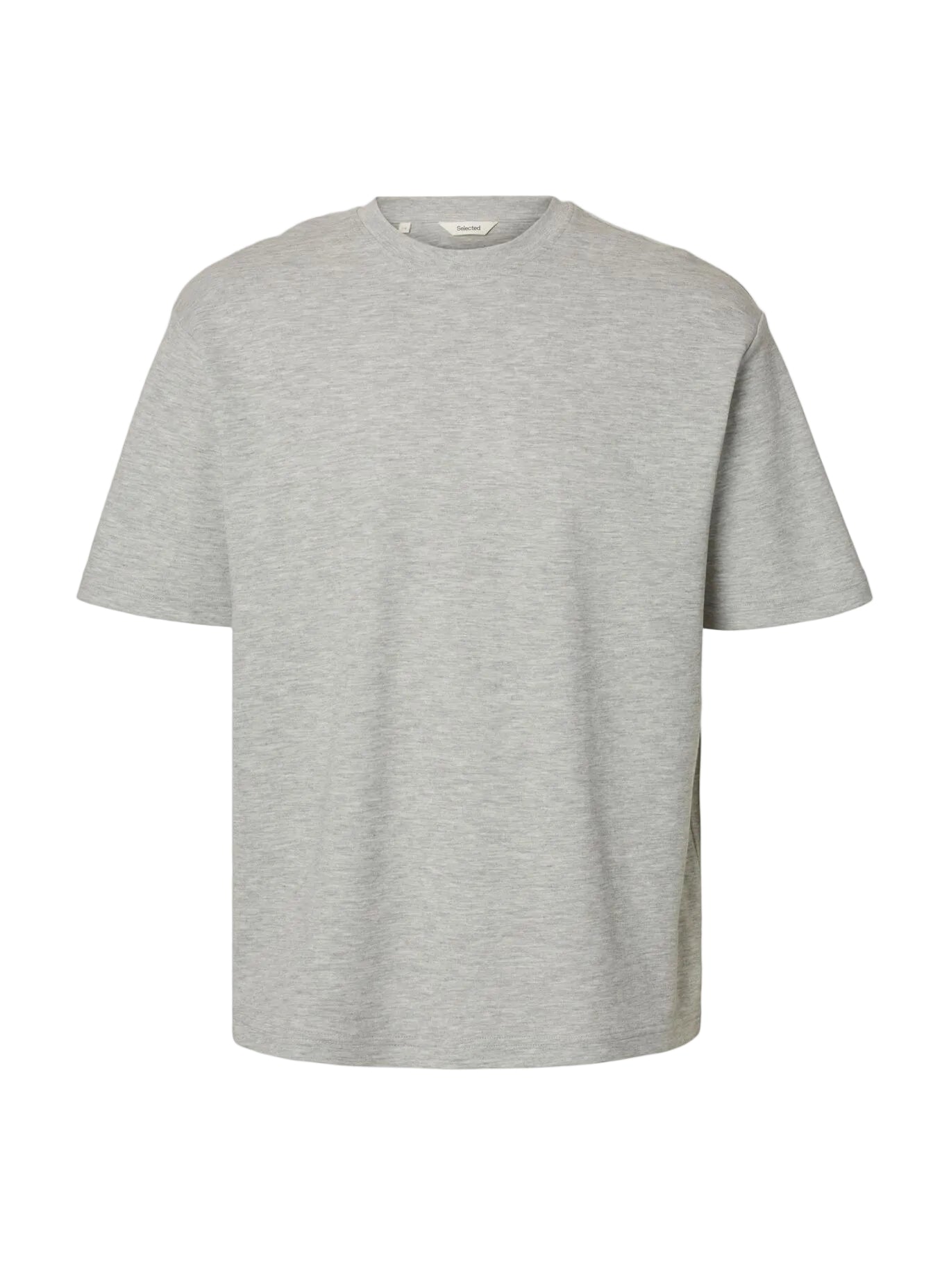 Selected Homme Loose Fit Oscar T-shirt - Light Grey