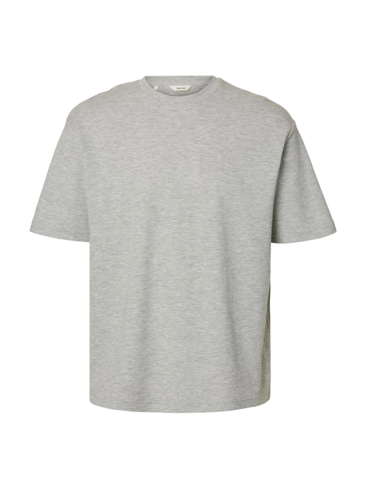 Selected Homme Loose Fit Oscar T-shirt - Light Grey