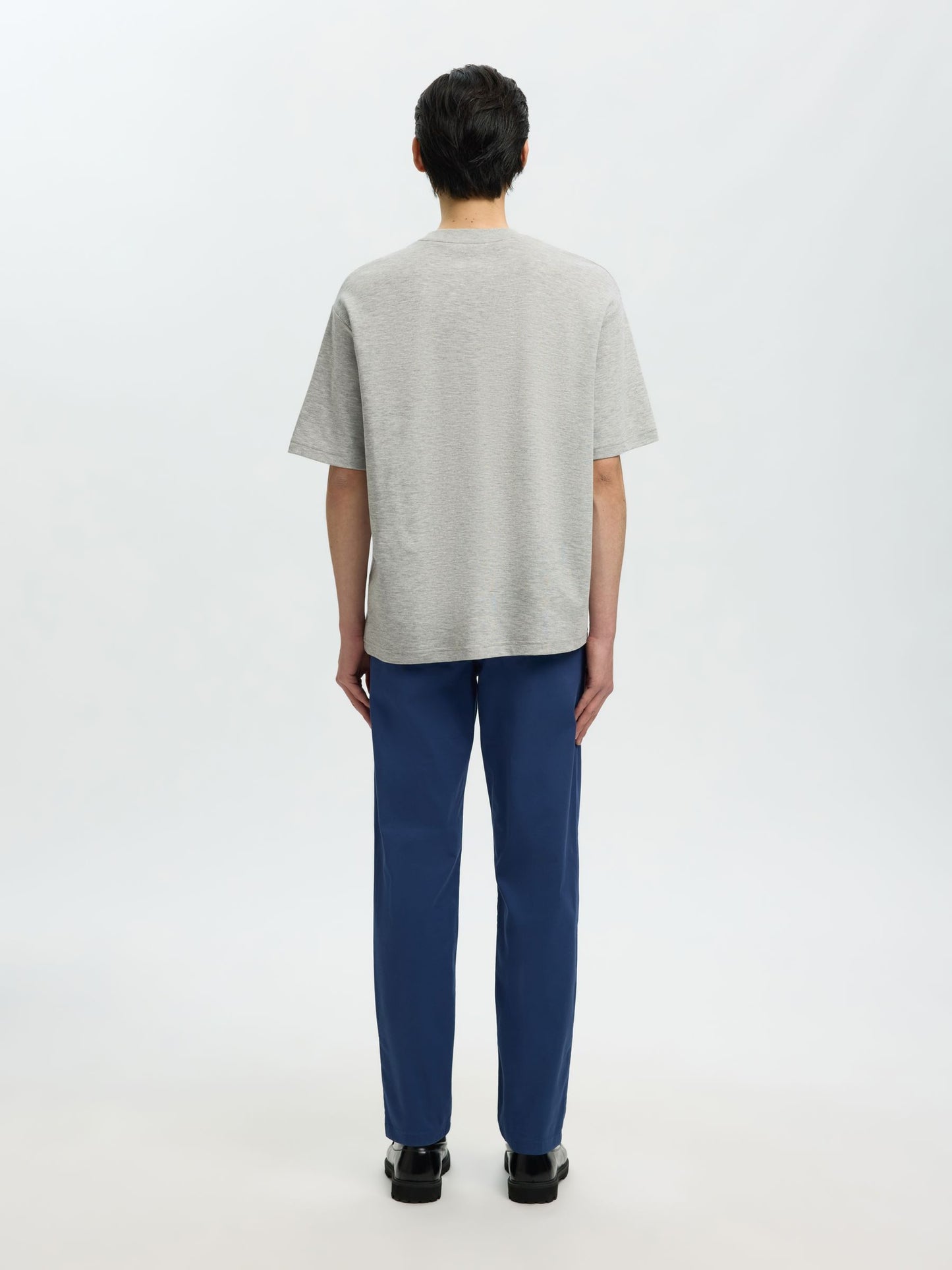 Selected Homme Loose Fit Oscar T-shirt - Light Grey