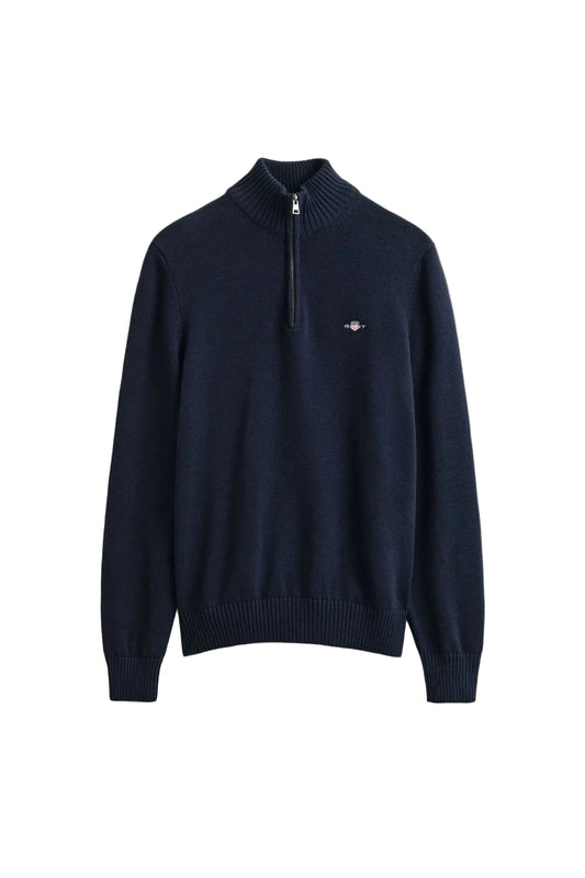 GANT Classic Cotton Half-Zip Sweater – Navy