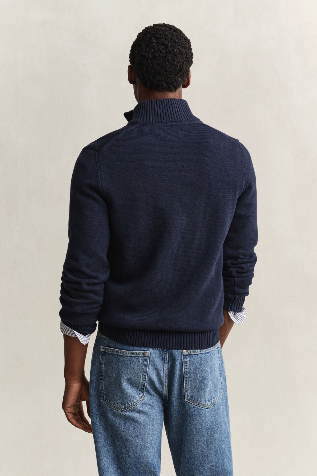 GANT Classic Cotton Half-Zip Sweater – Navy