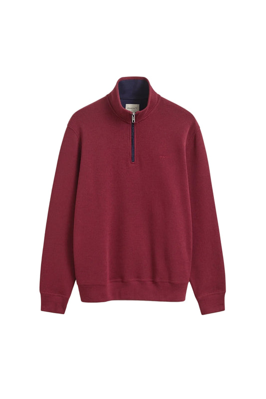 Gant Sacker Rib Half-Zip Sweatshirt – Deep Grape Wine