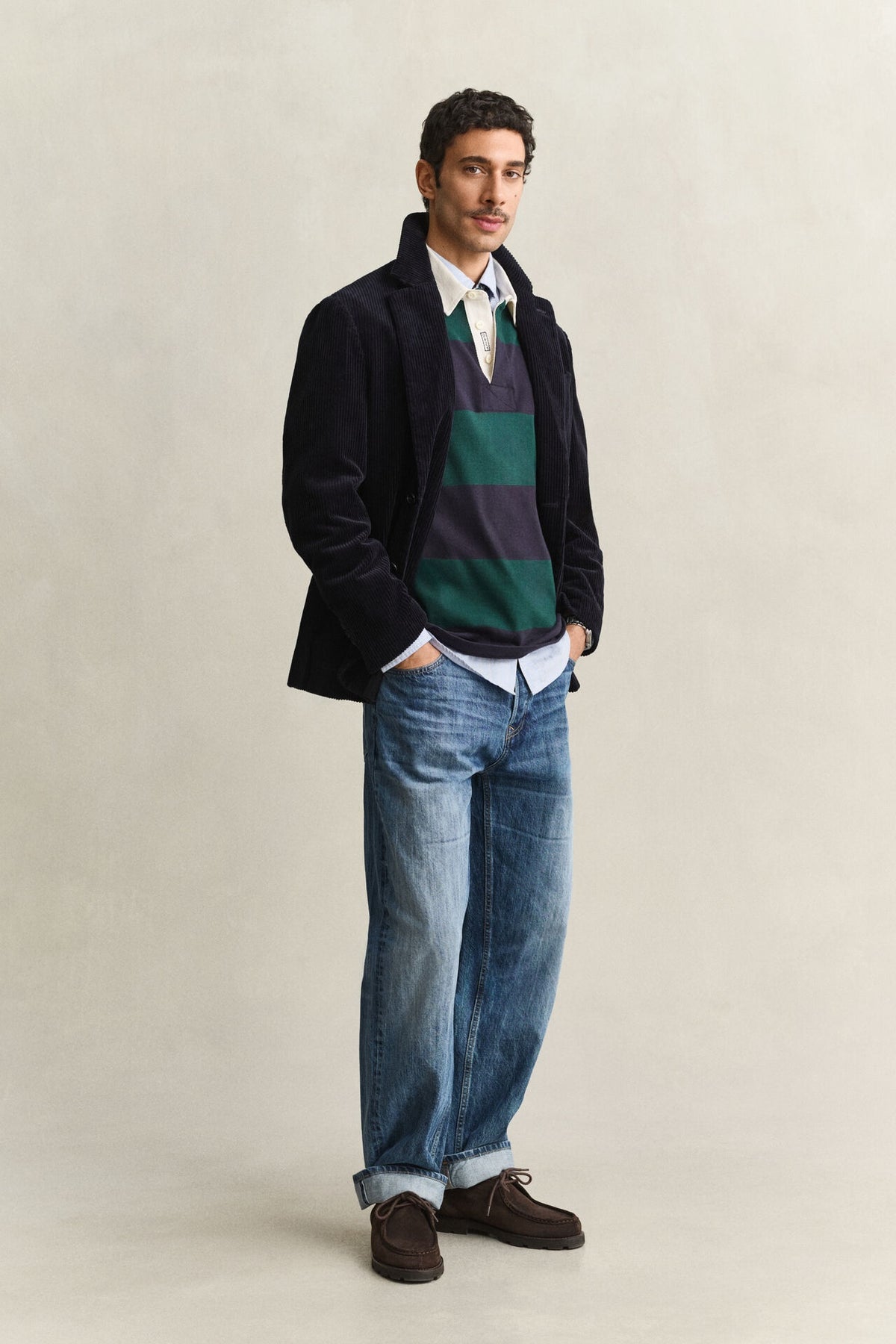 GANT Striped Heavy Rugger – Dark Emerald