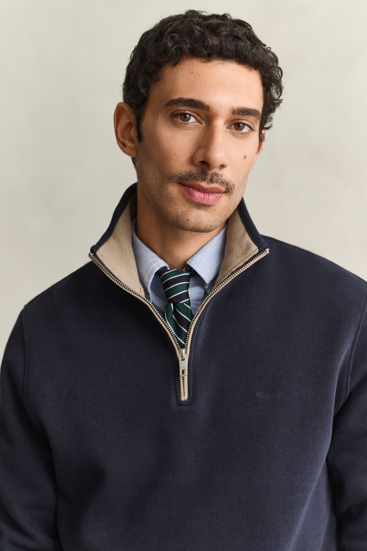 GANT Sacker Rib Half-Zip Sweatshirt – Evening Blue