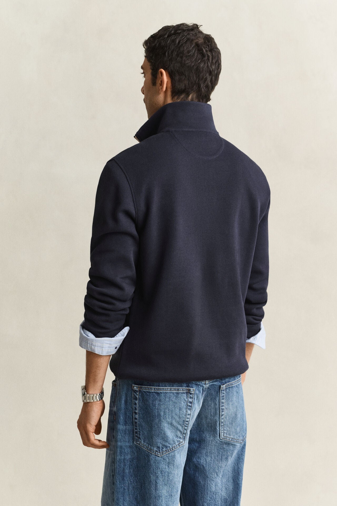 GANT Sacker Rib Half-Zip Sweatshirt – Evening Blue