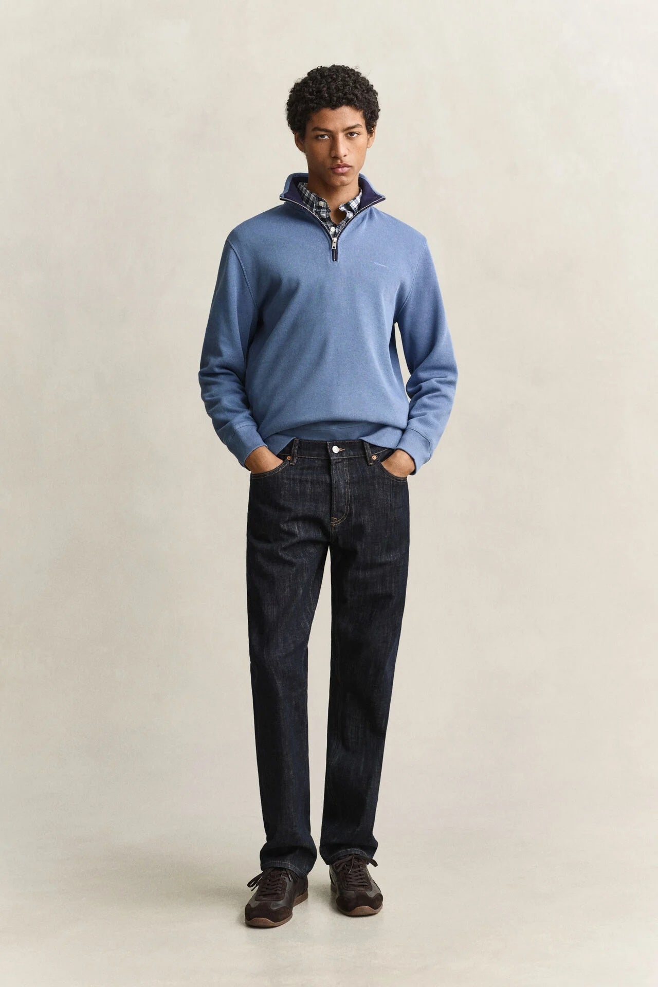 GANT Sacker Rib Half-Zip Sweatshirt – Blue Horizon