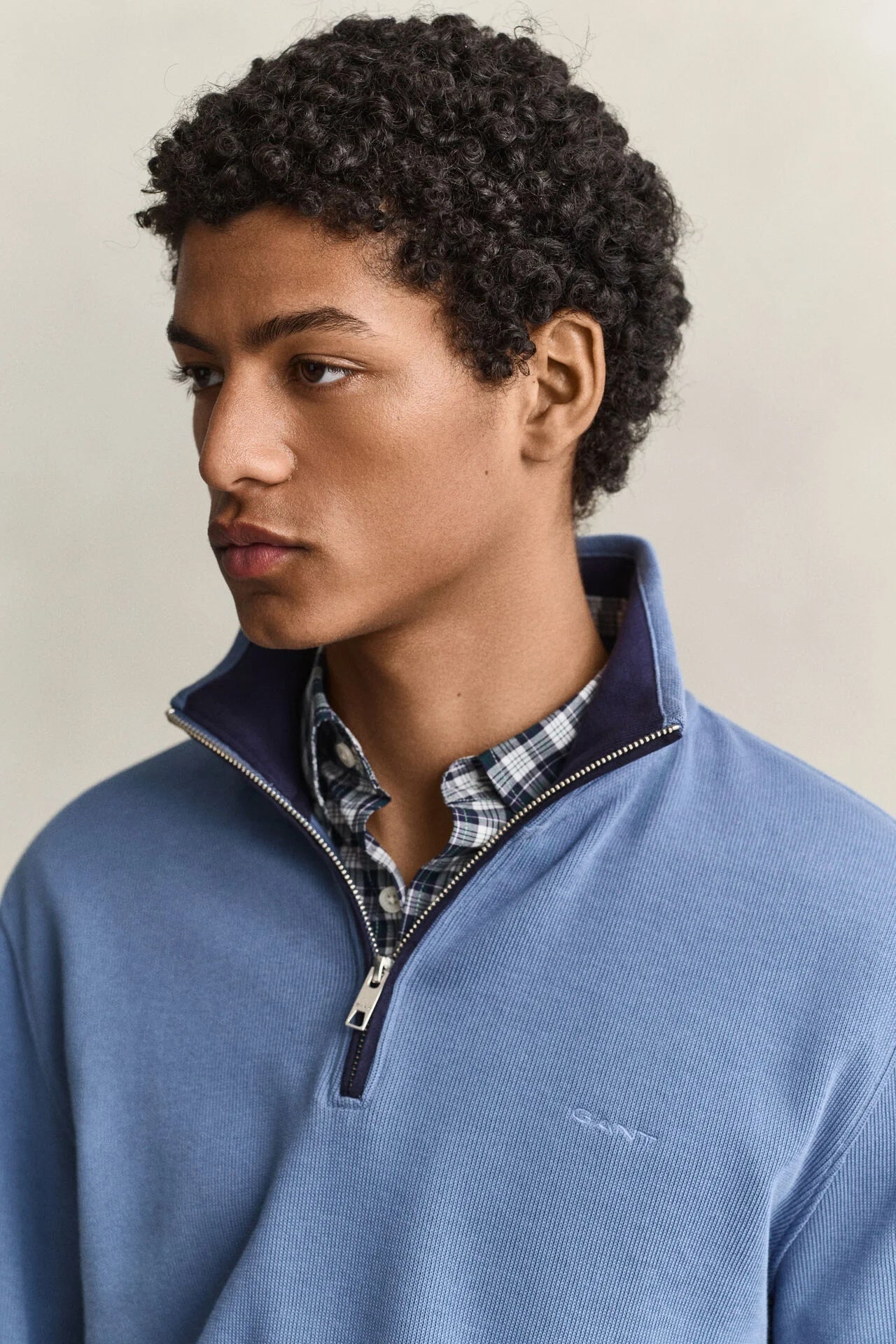 GANT Sacker Rib Half-Zip Sweatshirt – Blue Horizon