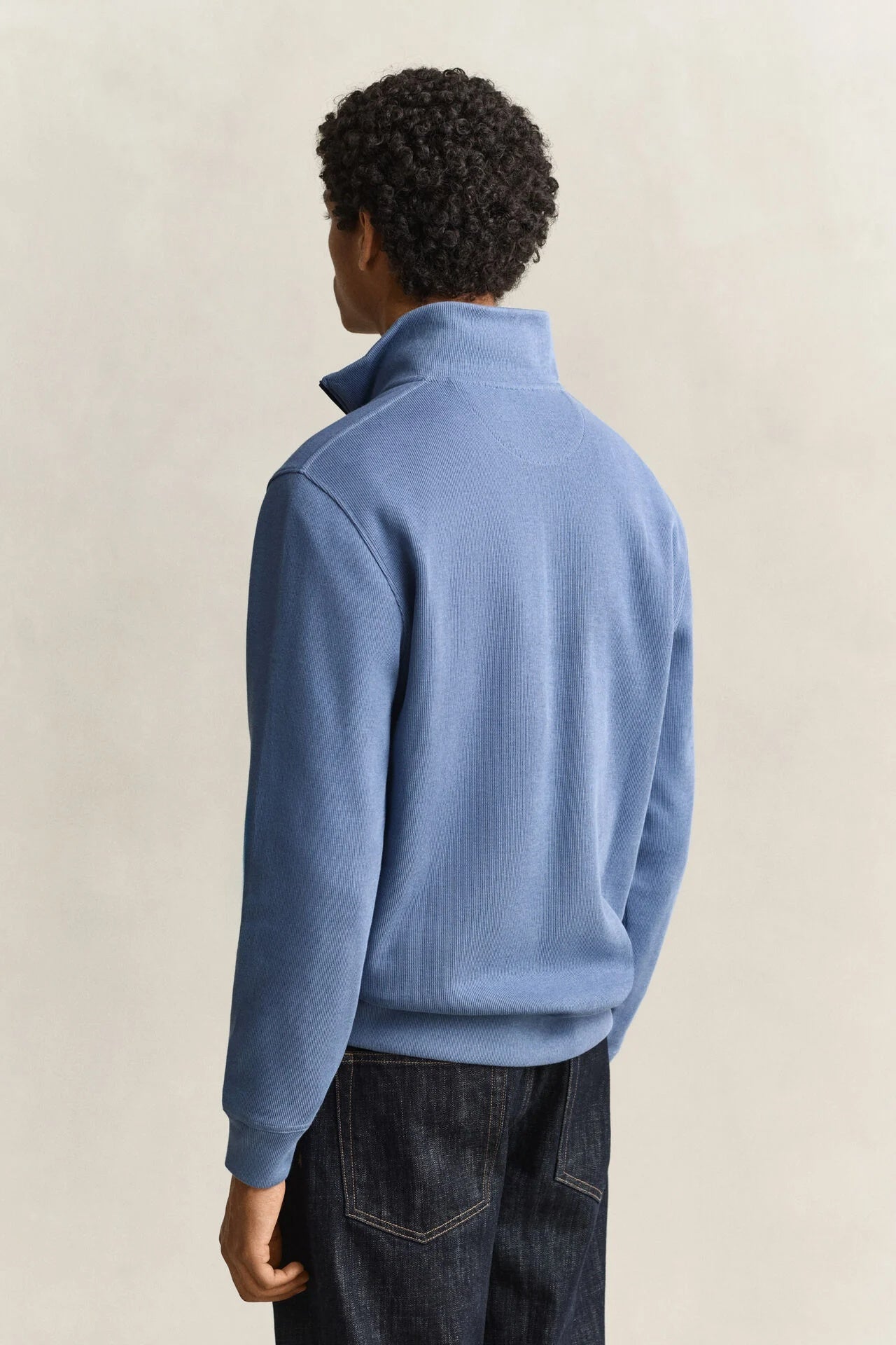 GANT Sacker Rib Half-Zip Sweatshirt – Blue Horizon