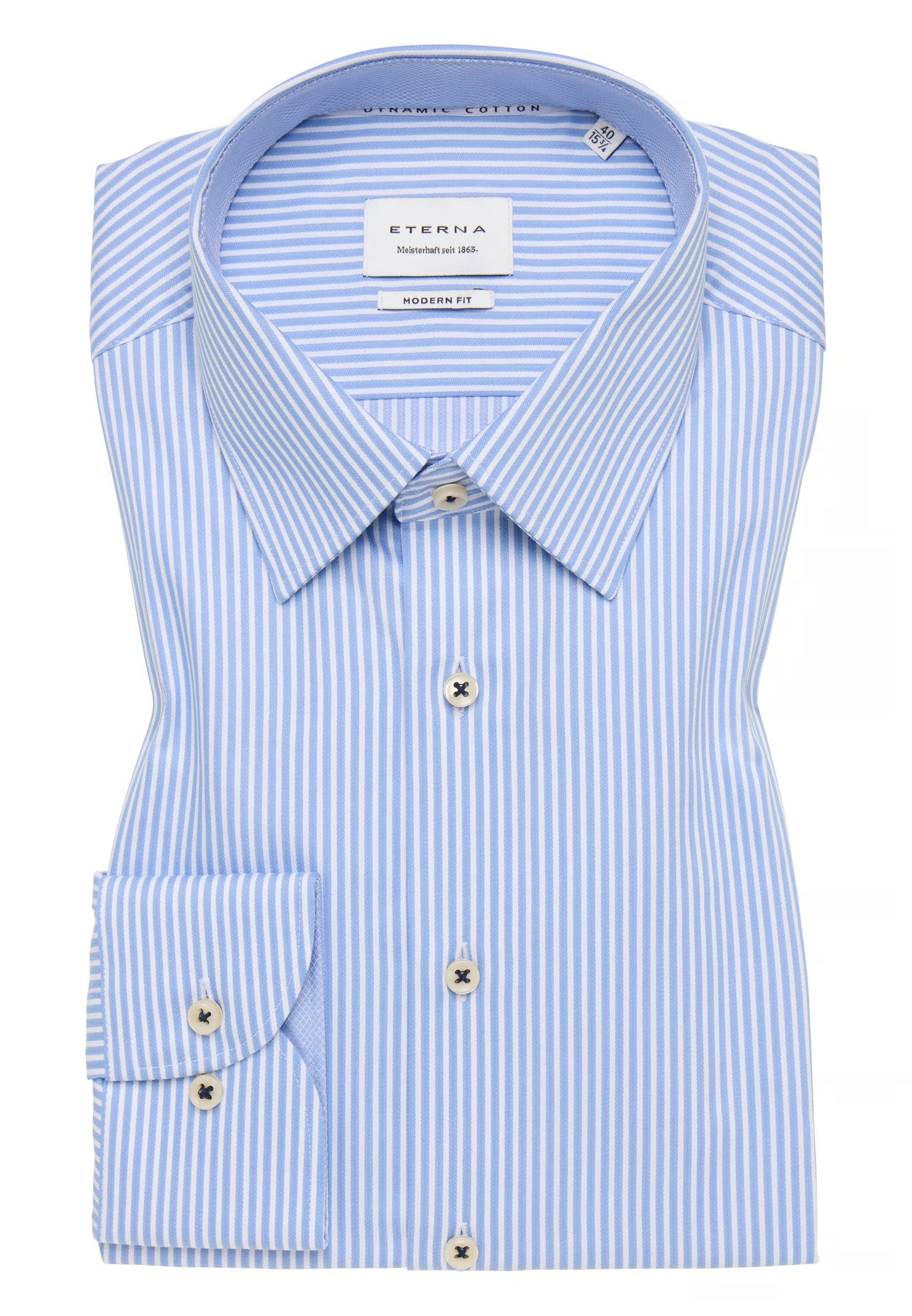 MODERN FIT Shirt in sky blue striped