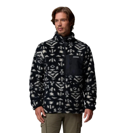 Columbia Winter Pass Reversible Sherpa Fleece Jacket – Black Geostripe Tonal