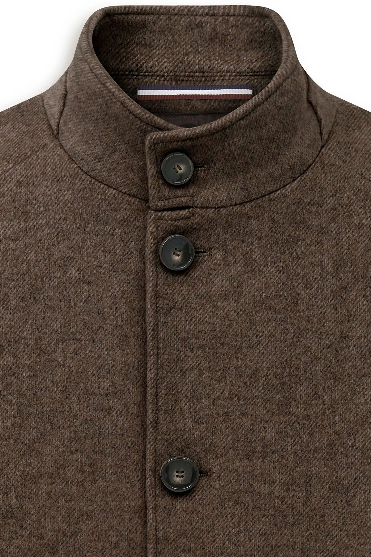 Bugatti Wool-Blend Stand Collar Overcoat - Brown