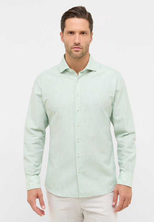 MODERN FIT Linen Shirt in lime plain