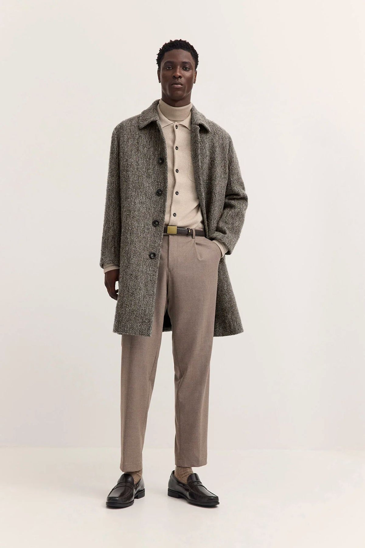 Bugatti Men's Wool Overcoat – Brown