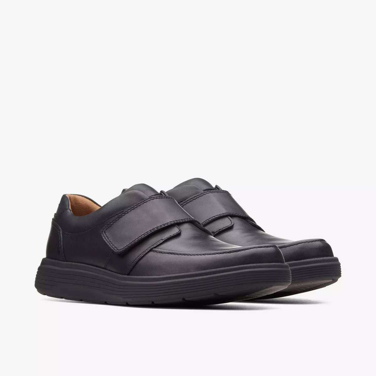 Clarks Un Abode Strap Leather Shoe - Black