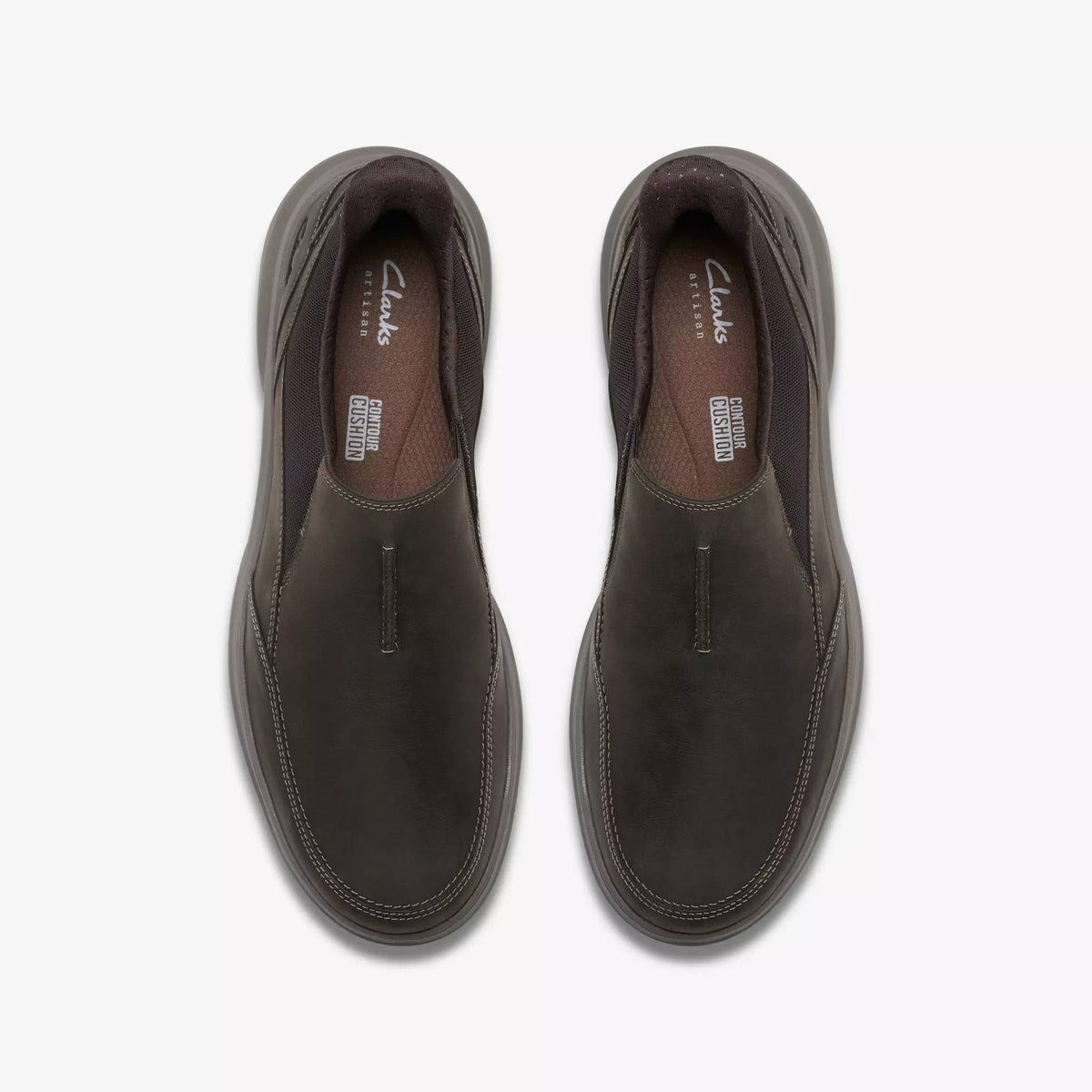 Clarks Mullan Step Leather Slip-On - Dark Brown