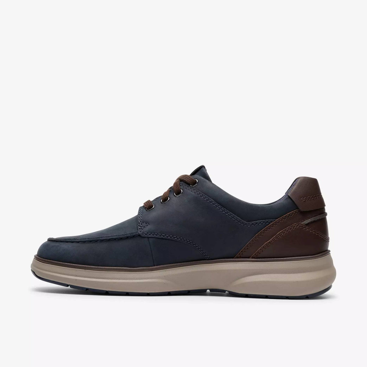 Clarks Mullan Moc Leather Shoe - Navy