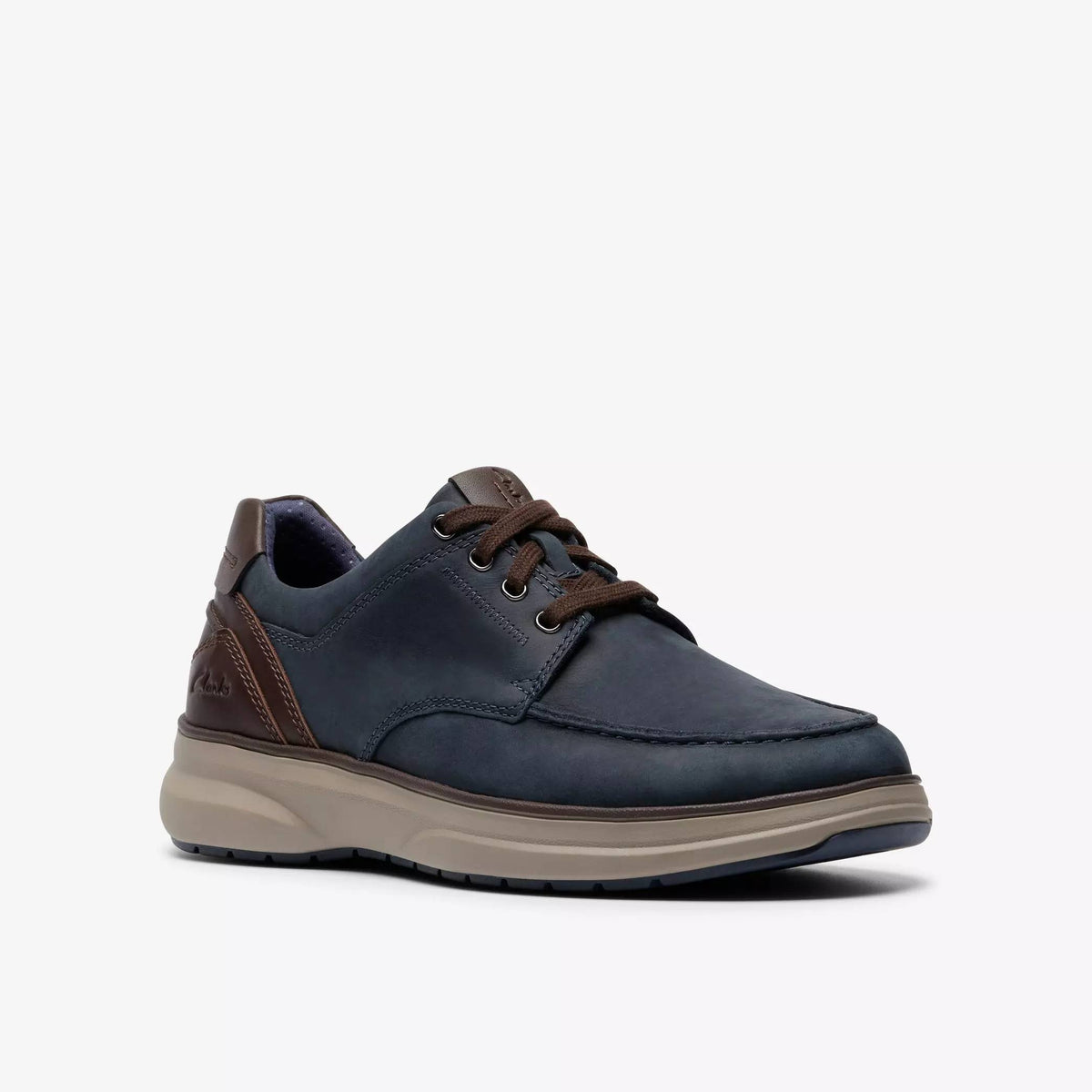Clarks Mullan Moc Leather Shoe - Navy