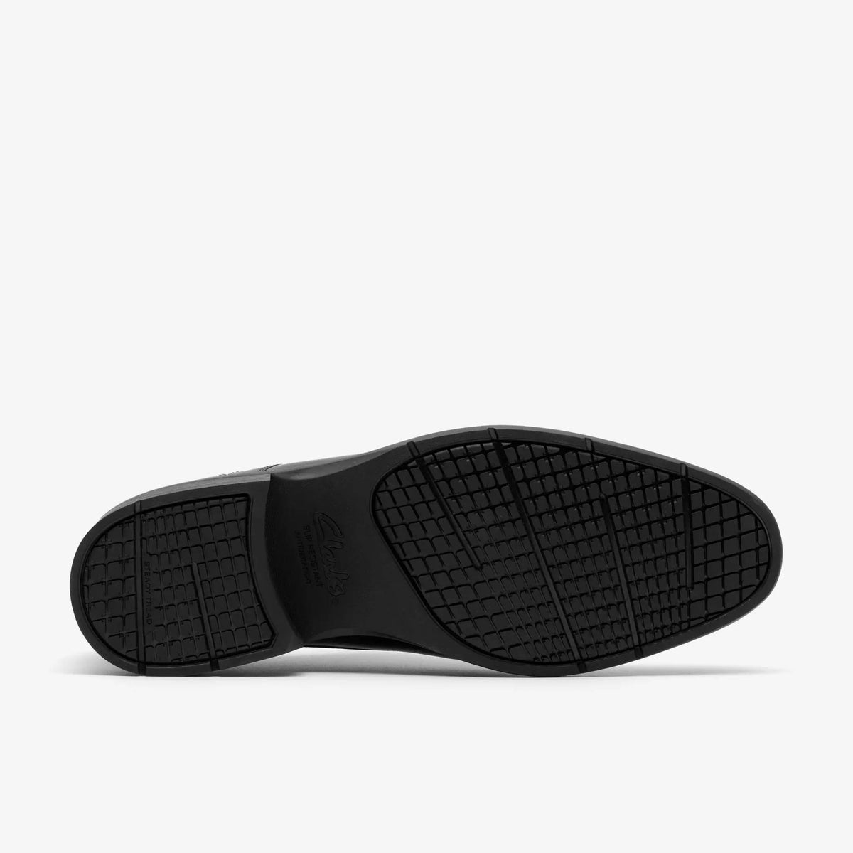 Clarks Steadwell Cap Leather Shoe - Black