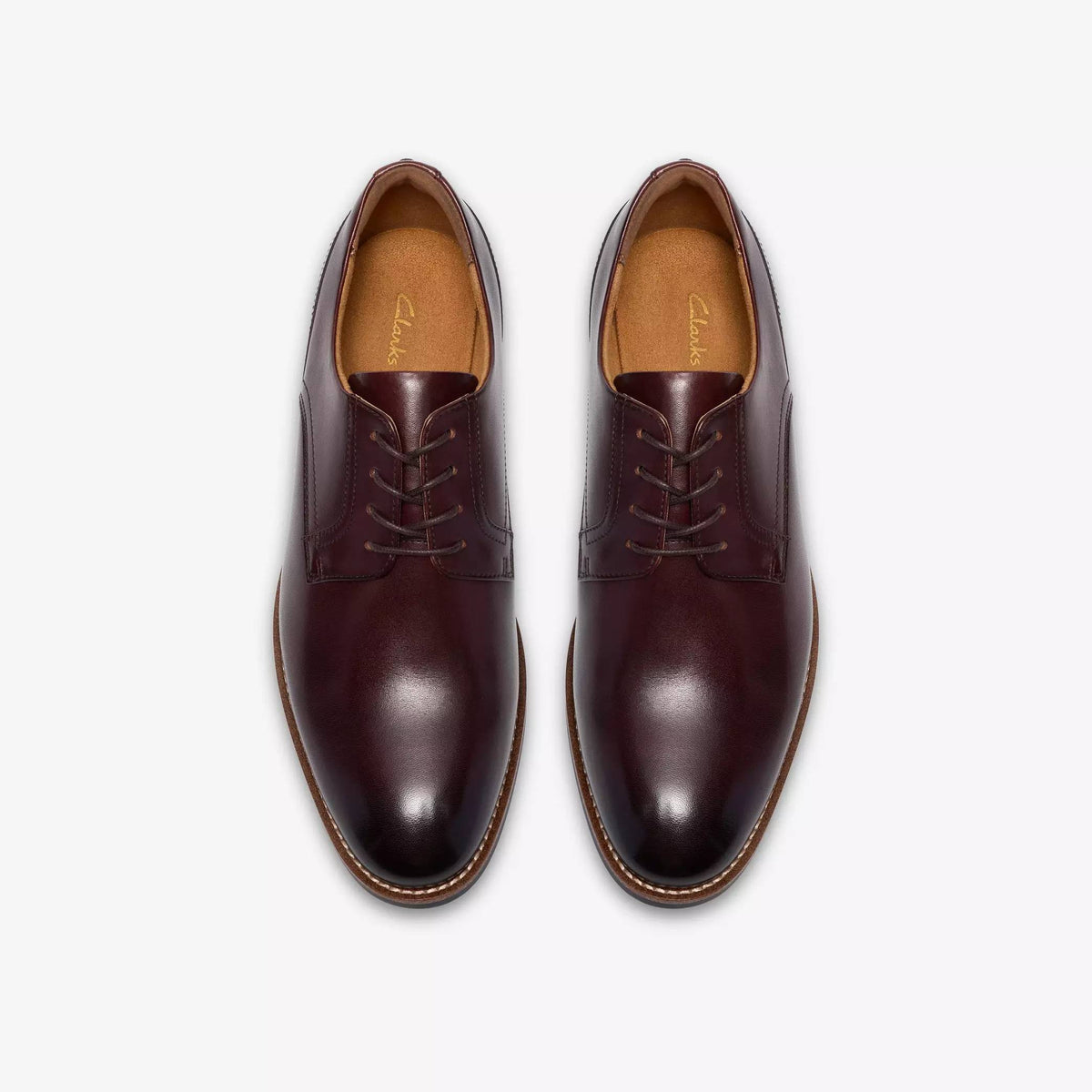 Clarks Bowburn Lace Leather Shoe - Brown