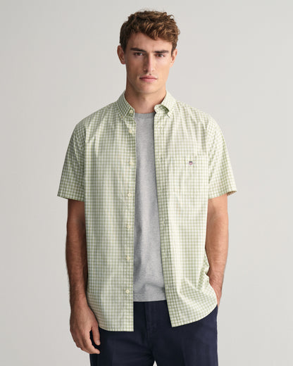 Gant Regular Fit Gingham Poplin Short Sleeve Shirt