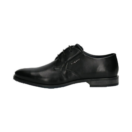 Bugatti Lace Up Leather Derby Shoe in Black with Comfort Width