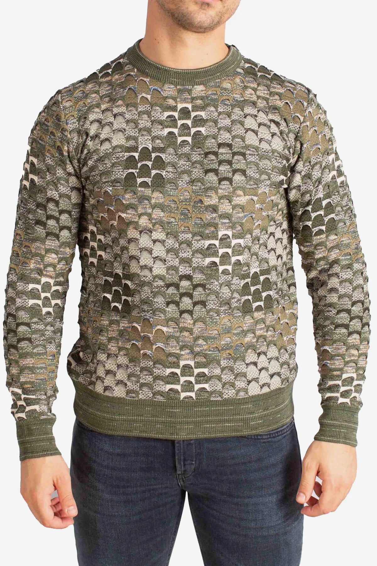 Multicolored Geometric Patterned Sweater