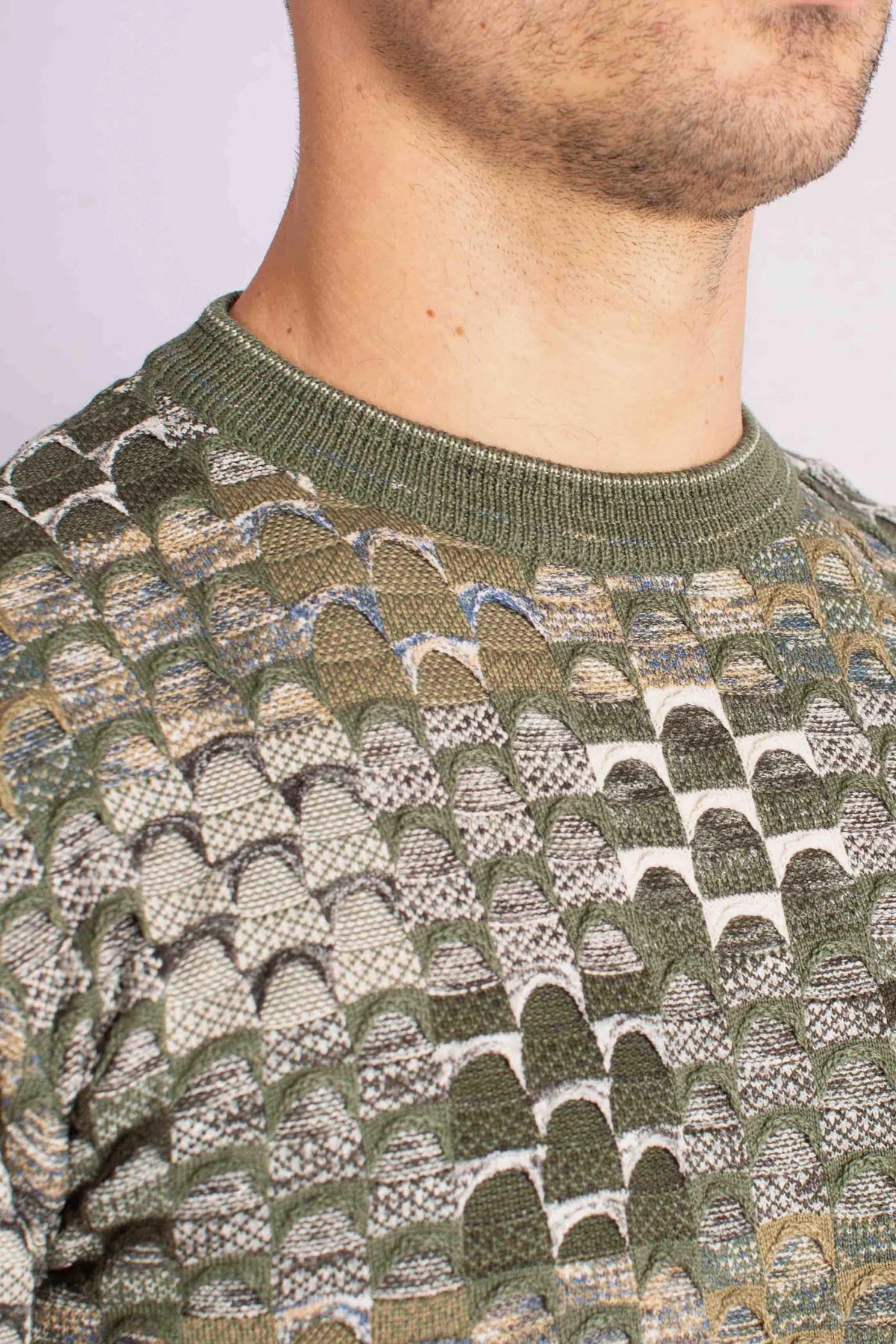 Multicolored Geometric Patterned Sweater