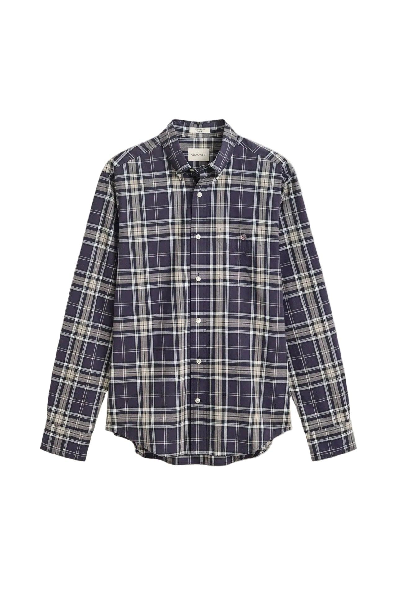 GANT Regular Fit Poplin Check Shirt – Navy