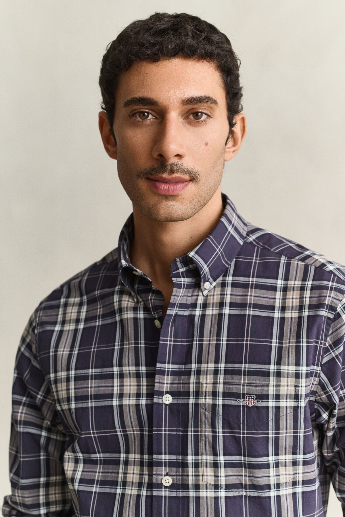 GANT Regular Fit Poplin Check Shirt – Navy