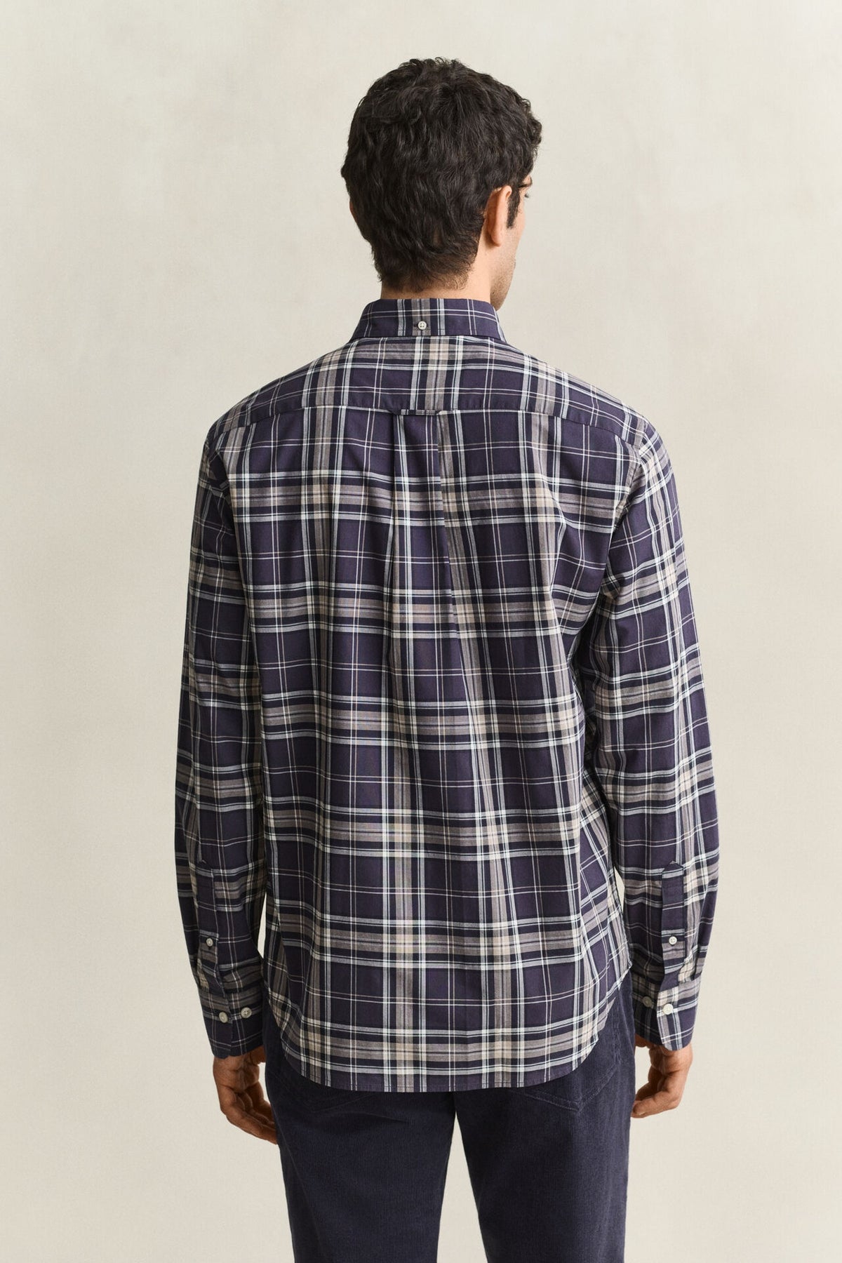 GANT Regular Fit Poplin Check Shirt – Navy