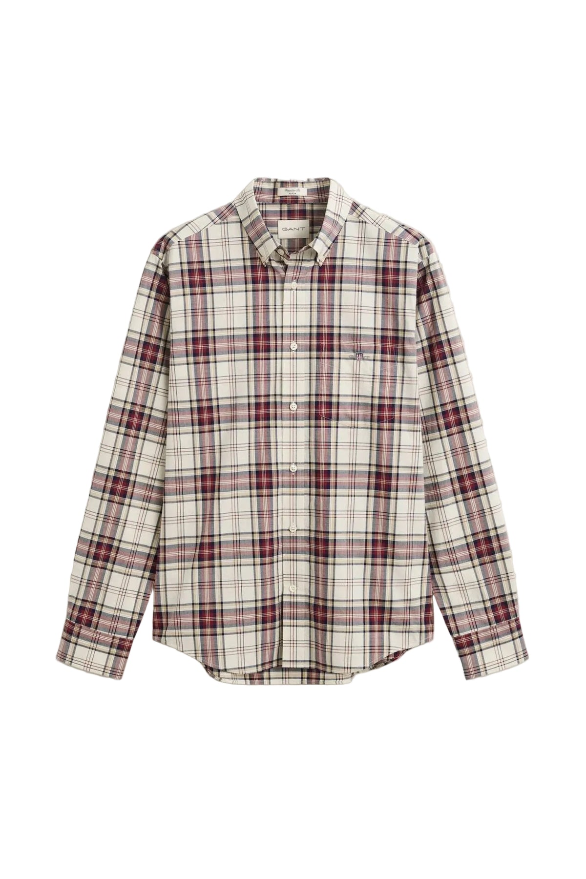 GANT Regular Fit Poplin Check Shirt – Deep Grape Wine
