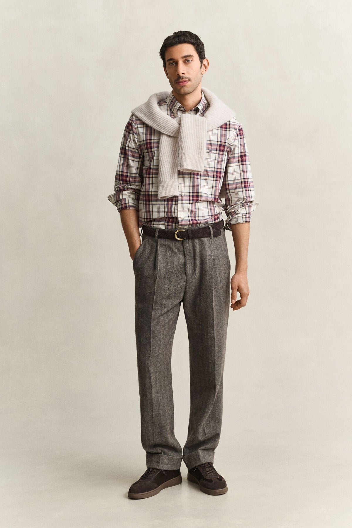 GANT Regular Fit Poplin Check Shirt – Deep Grape Wine