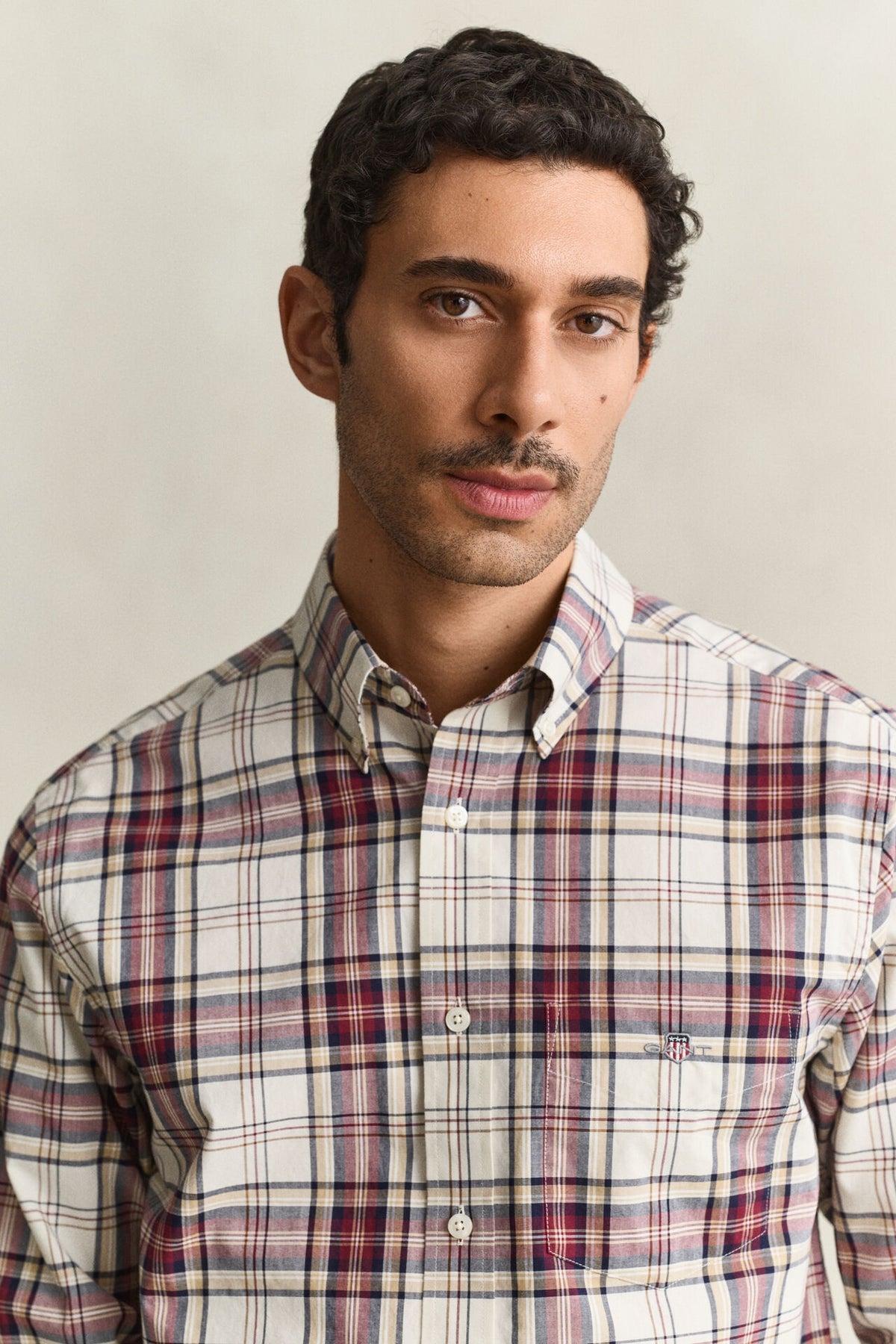 GANT Regular Fit Poplin Check Shirt – Deep Grape Wine