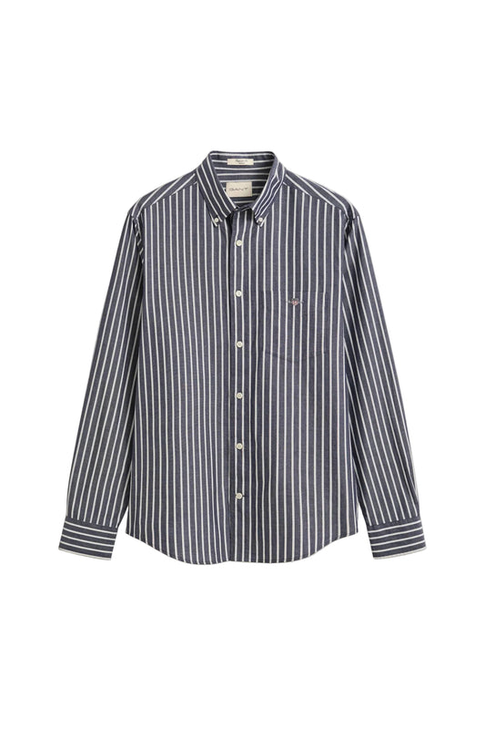 GANT Regular Fit Poplin Stripe Shirt – Classic Blue