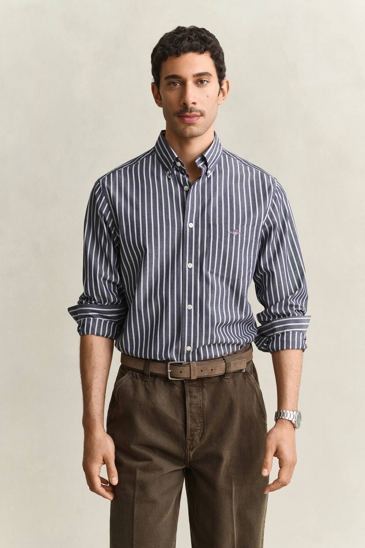 GANT Regular Fit Poplin Stripe Shirt – Classic Blue