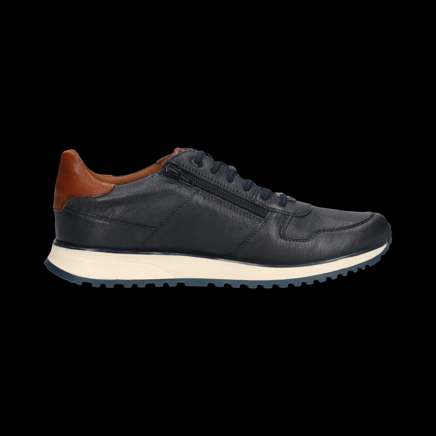 Leather Sneaker with Side Zip