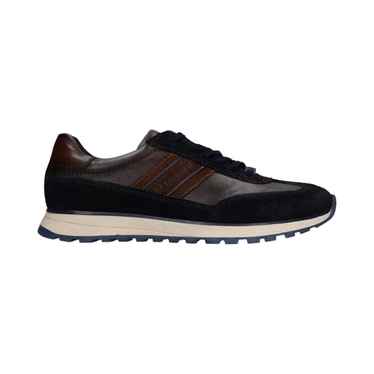 Bugatti Mens Navy Lace Up Leather Trainer